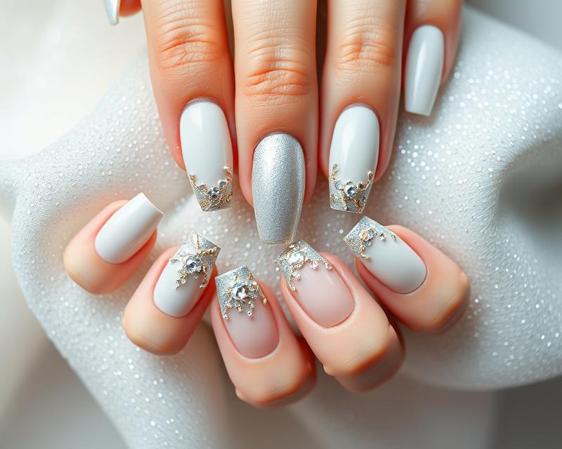 Paznokcie do srebrnej sukienki – idealne kolory i zdobienia